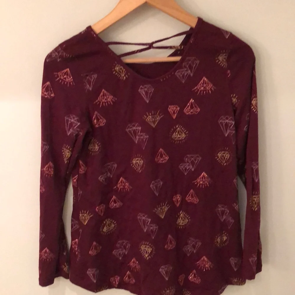 Girls Maroon long sleeve top